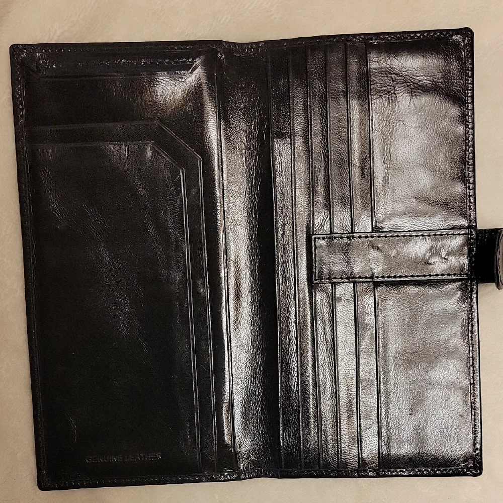 Black Leather Money Clip Wallet - Unbranded